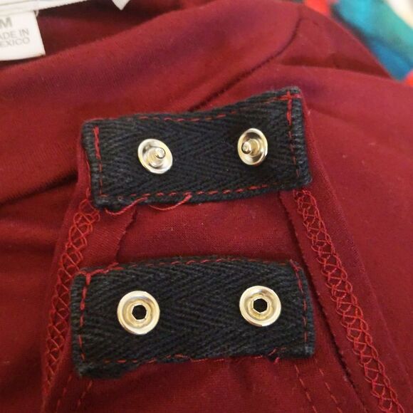 Gaze mock turtleneck burgundy maroon long sleeve bodysuit, M - Picture 4 of 4